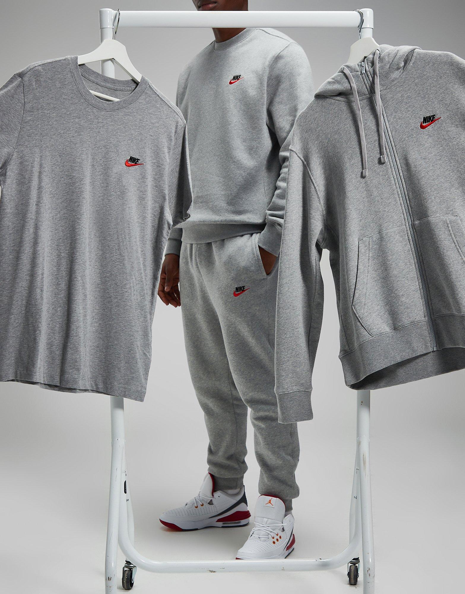 Nike grey tracksuit discount red tick