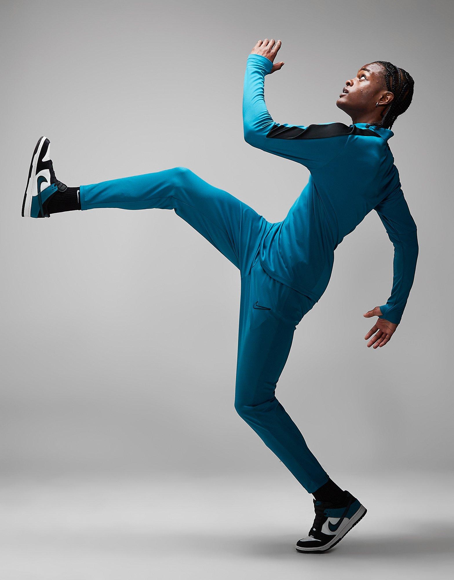 Nike Dri-Fit Blue Pants Activewear Soccer Football Women sz Medium Ankle  Zipper