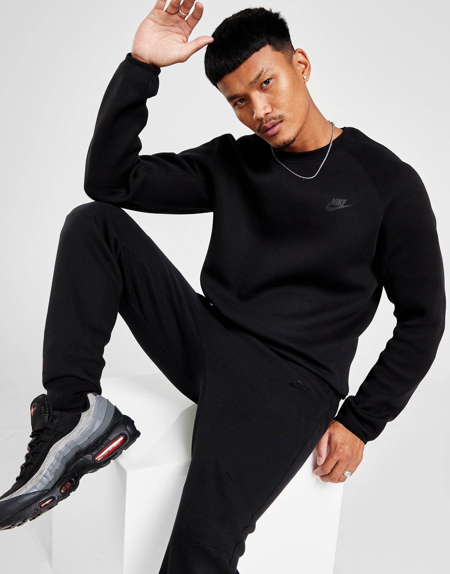 Black Black Nike Tech Fleece Sweatshirt JD Sports