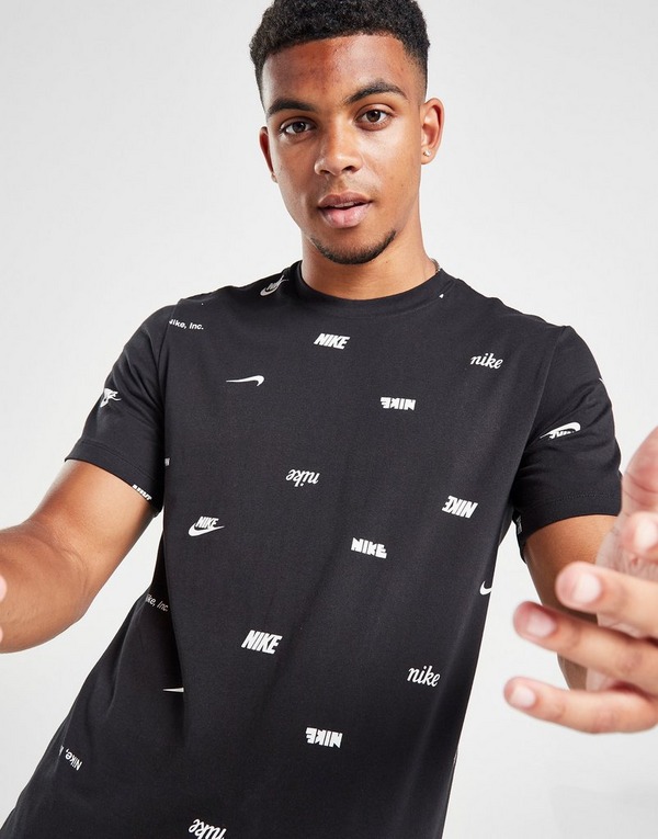 Black Nike Club+ All Over Print T-Shirt - JD Sports Global