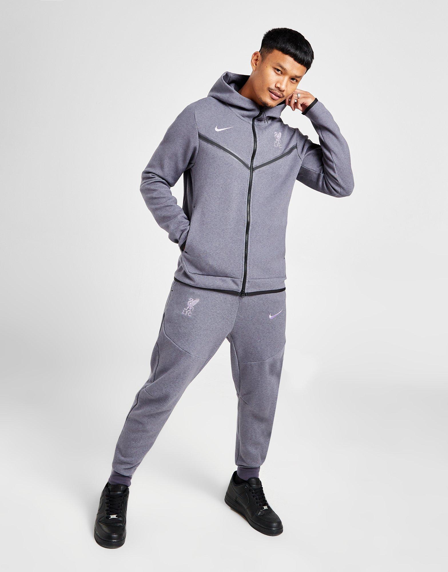 Grey Nike Liverpool FC Tech Fleece Windrunner Hoodie - JD Sports 