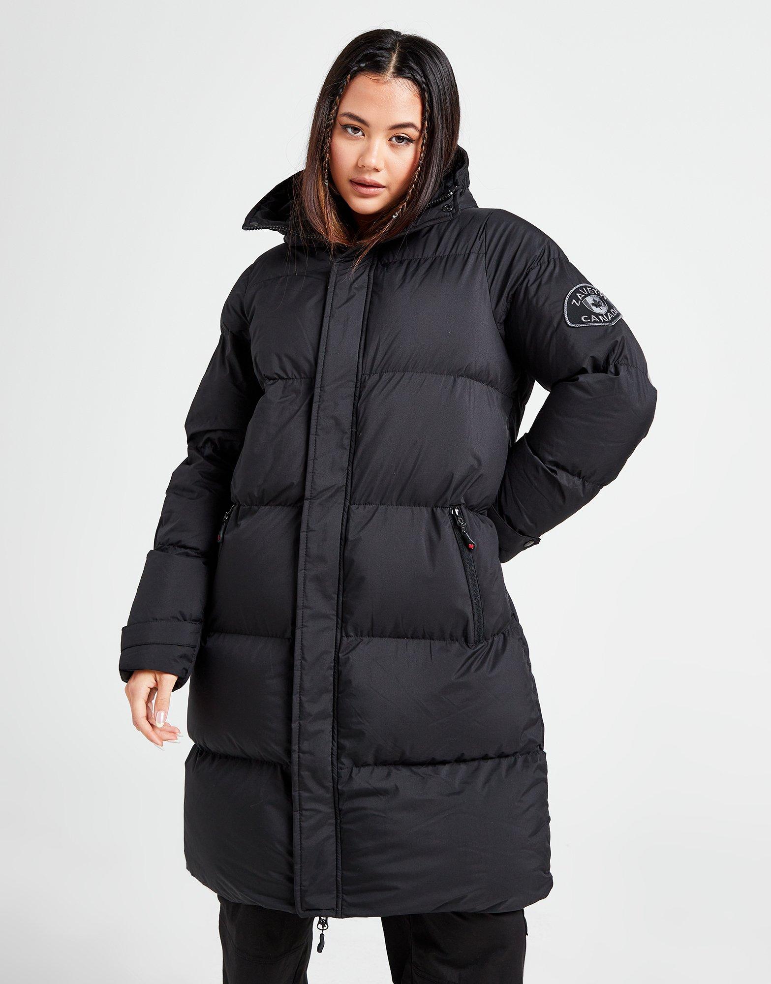 Black Zavetti Canada Alora Longline Jacket | JD Sports UK