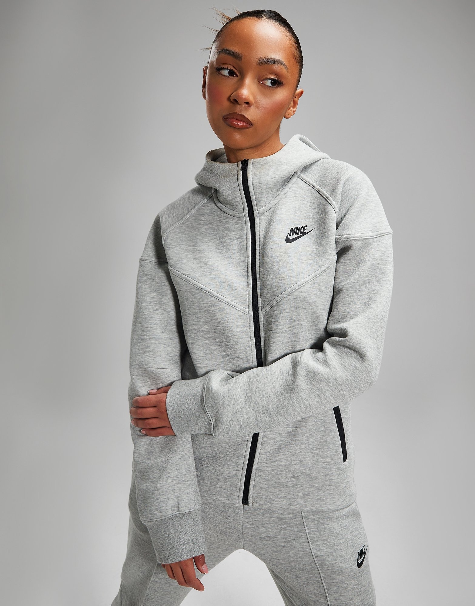 Grey Nike Tech Fleece Full Zip Hoodie - JD Sports Global