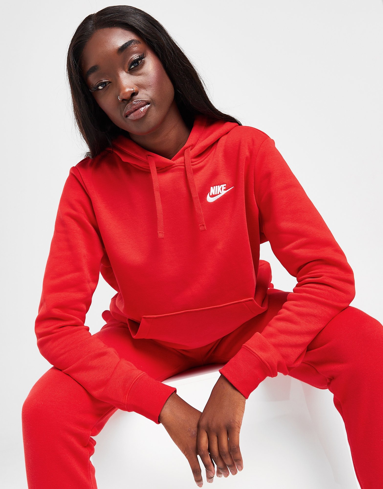 Red Nike Sportswear Club Fleece Overhead Hoodie | JD Sports Global