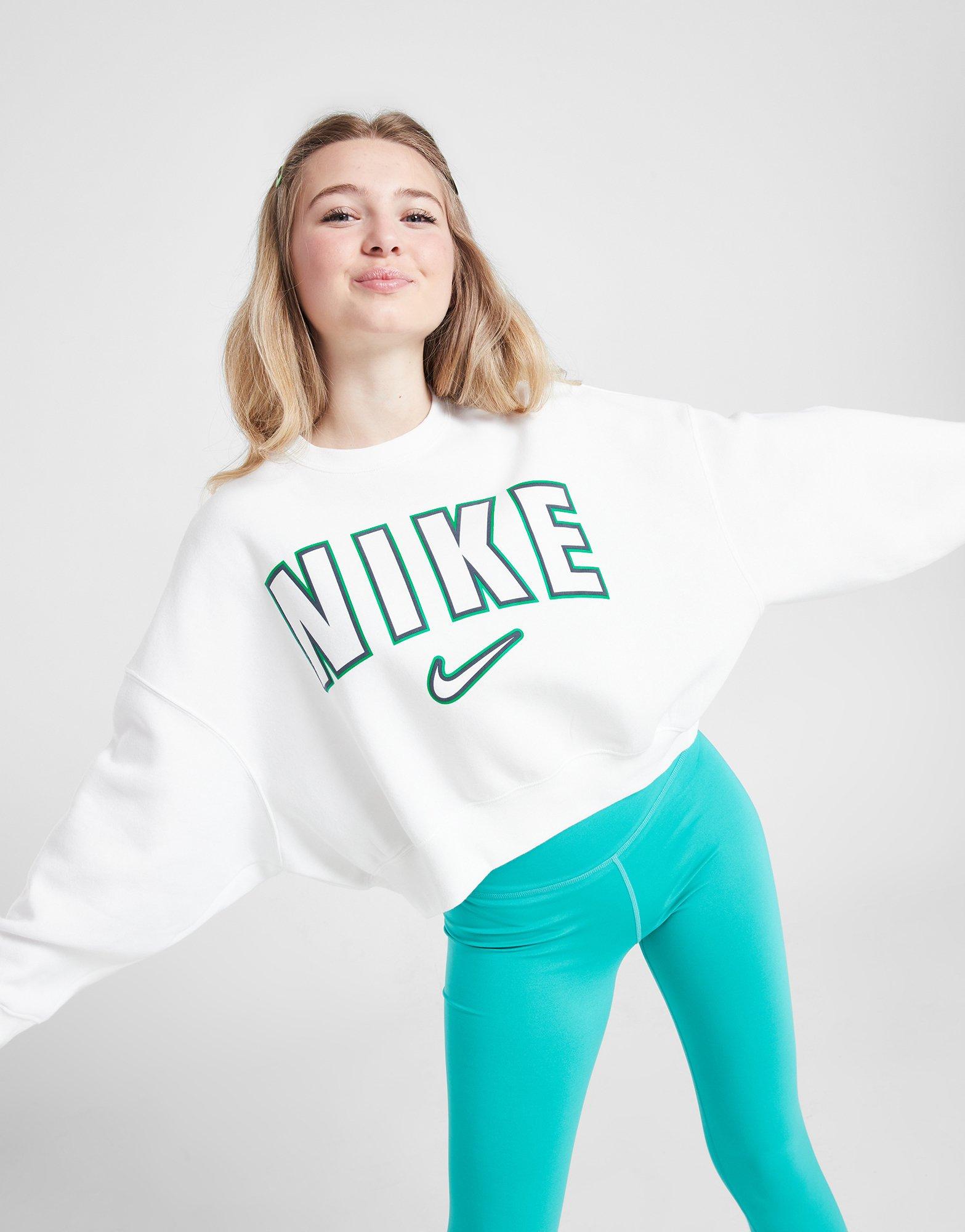 White Nike Girls Trend Fleece Crew Sweatshirt Junior JD Sports Malaysia