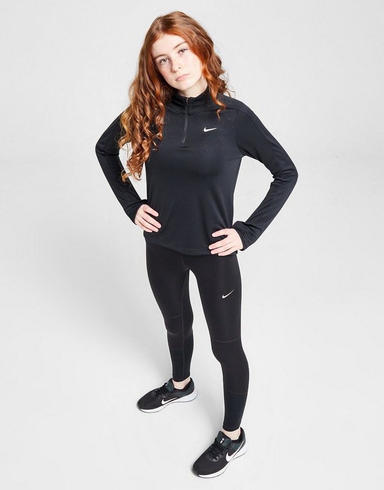 Black Nike Girls' Fitness Long Sleeve 1/2 Zip Junior | JD Sports UK