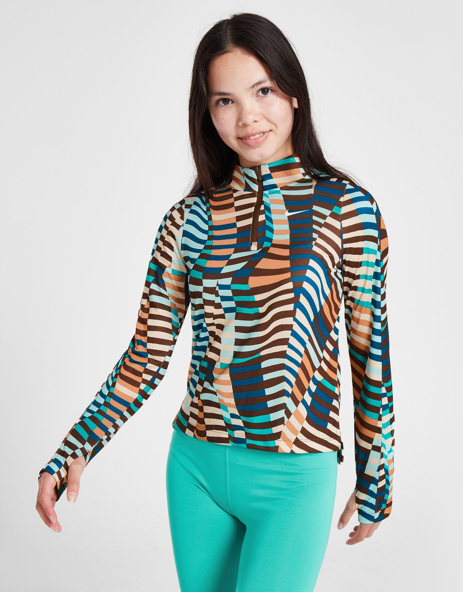 Nike Girls' All Over Print 1/2 Zip Top