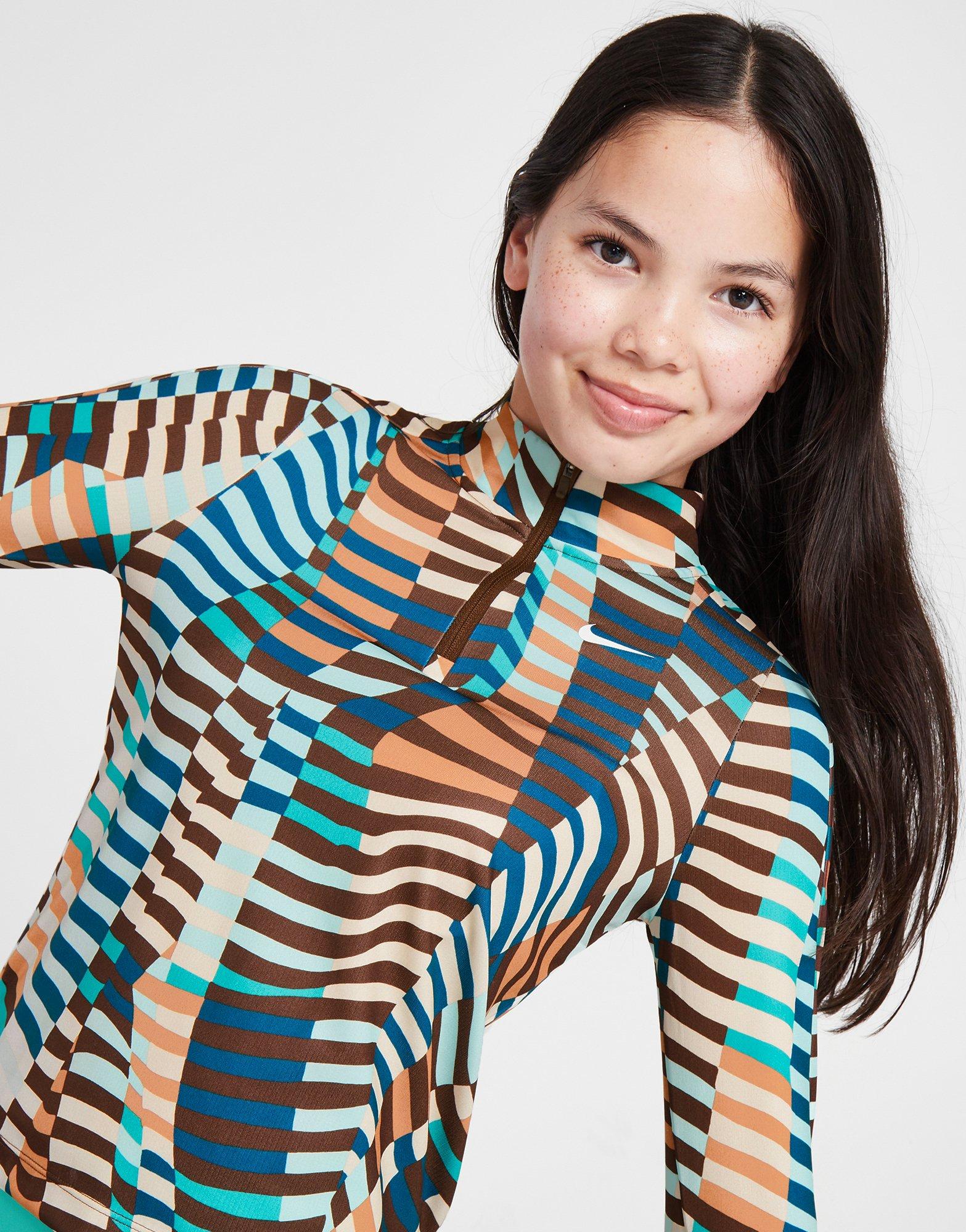 Nike Girls' All Over Print 1/2 Zip Top