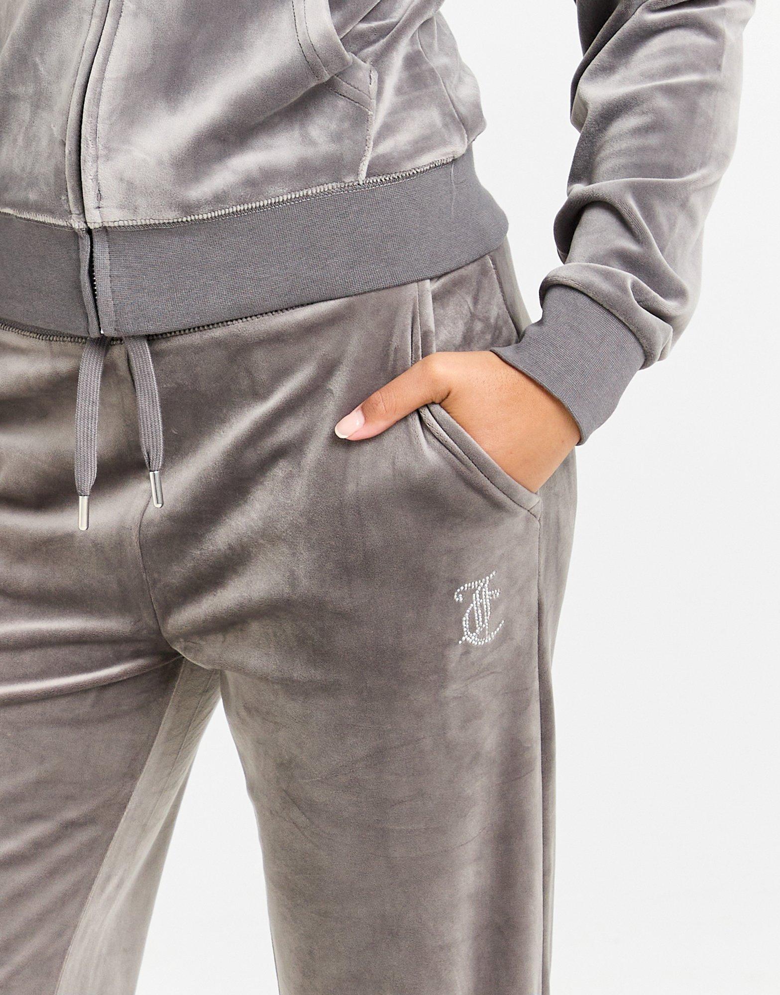 Black JUICY COUTURE Diamante Velour Track Pants - JD Sports Global