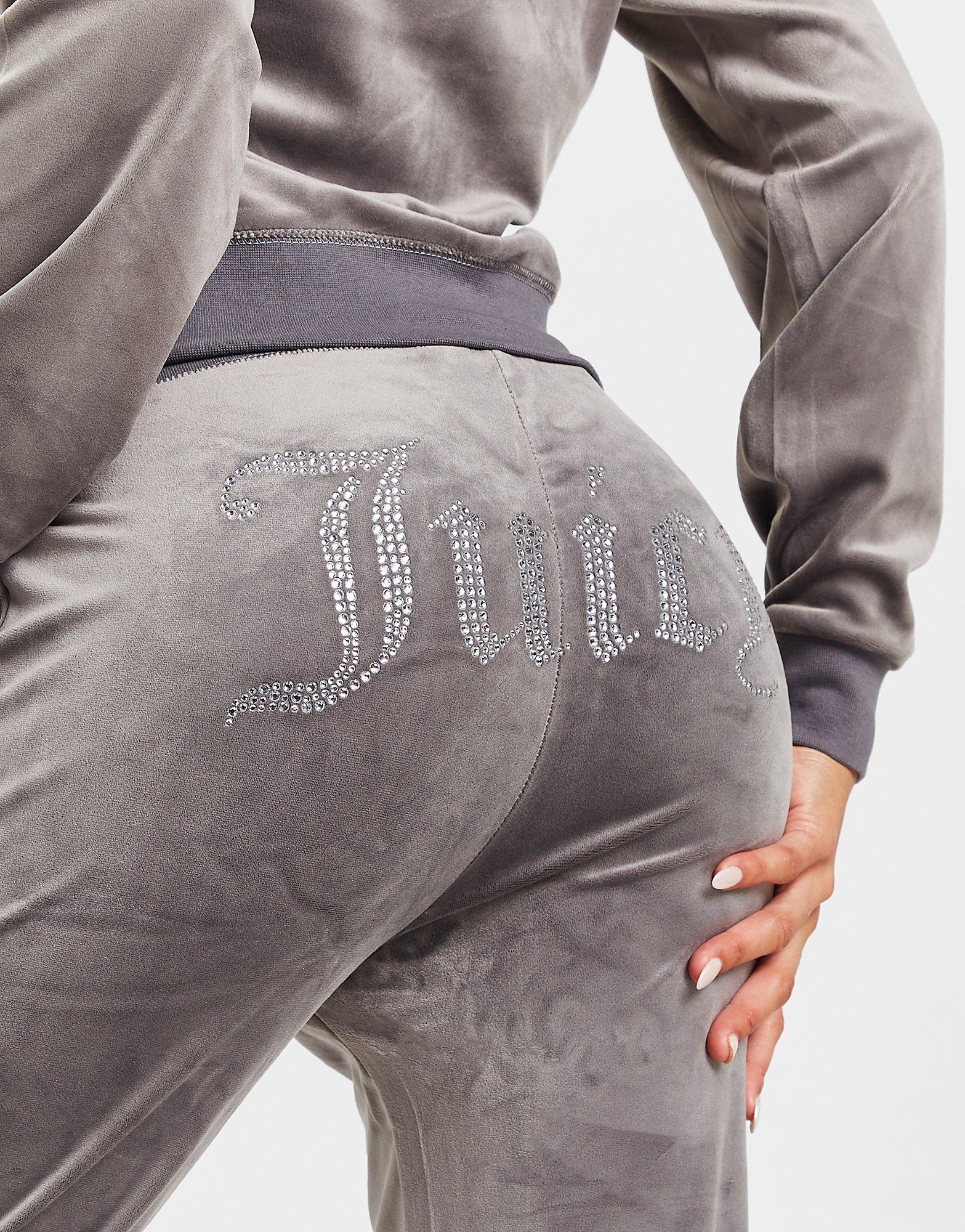 Black JUICY COUTURE Diamante Velour Track Pants - JD Sports Global