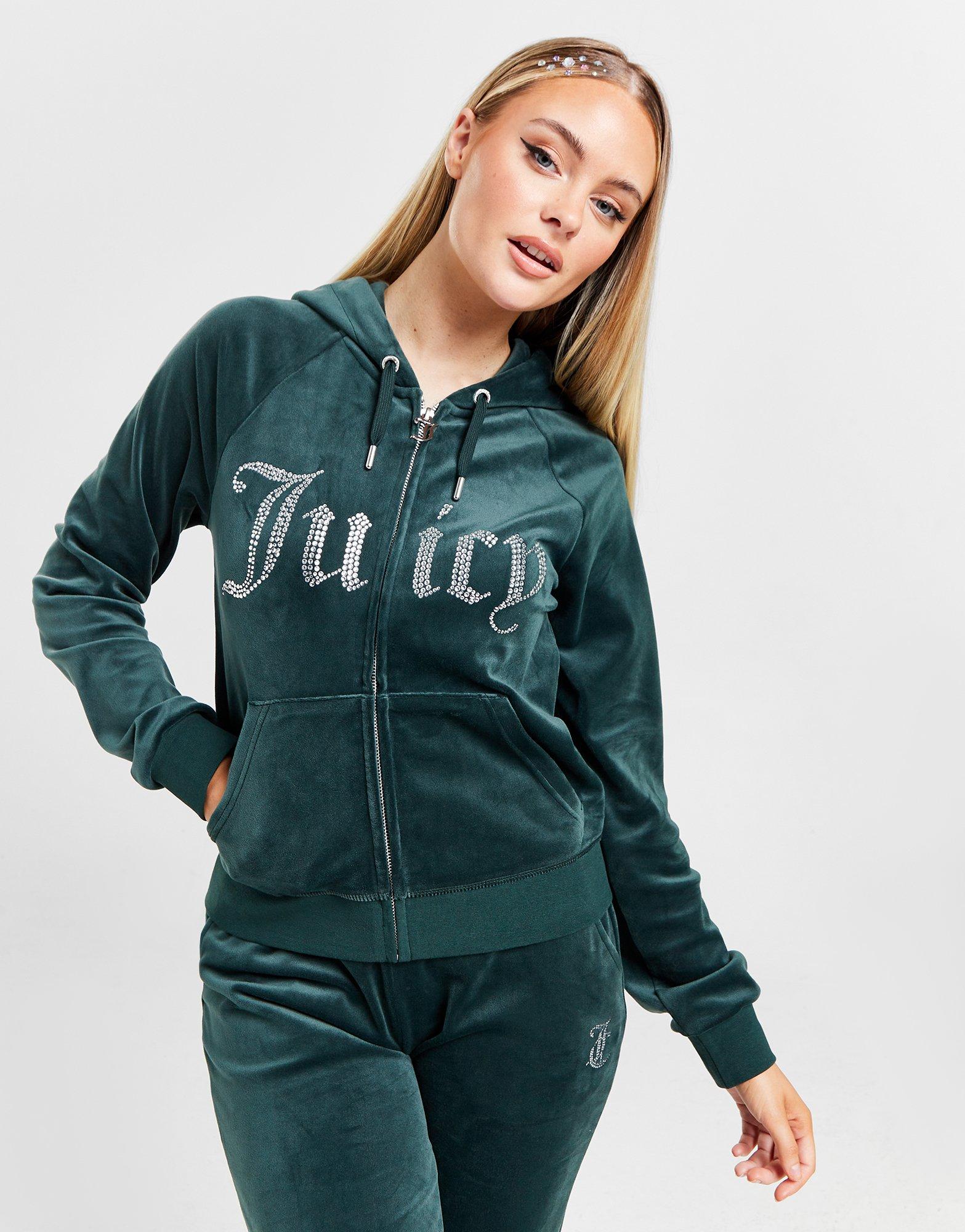 Juicy couture diamante velour full zip hoodie new arrivals