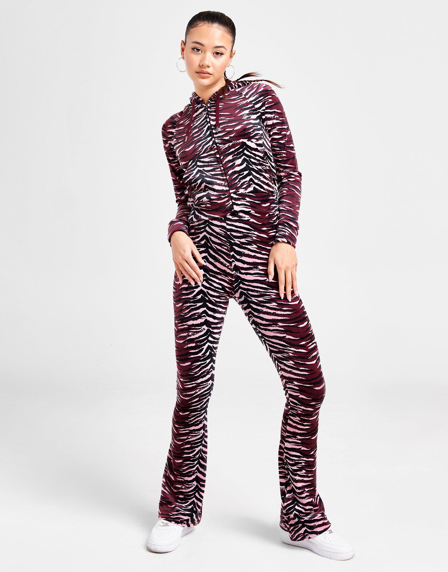 Juicy Couture Diamante Velour Animal Print Hoodie