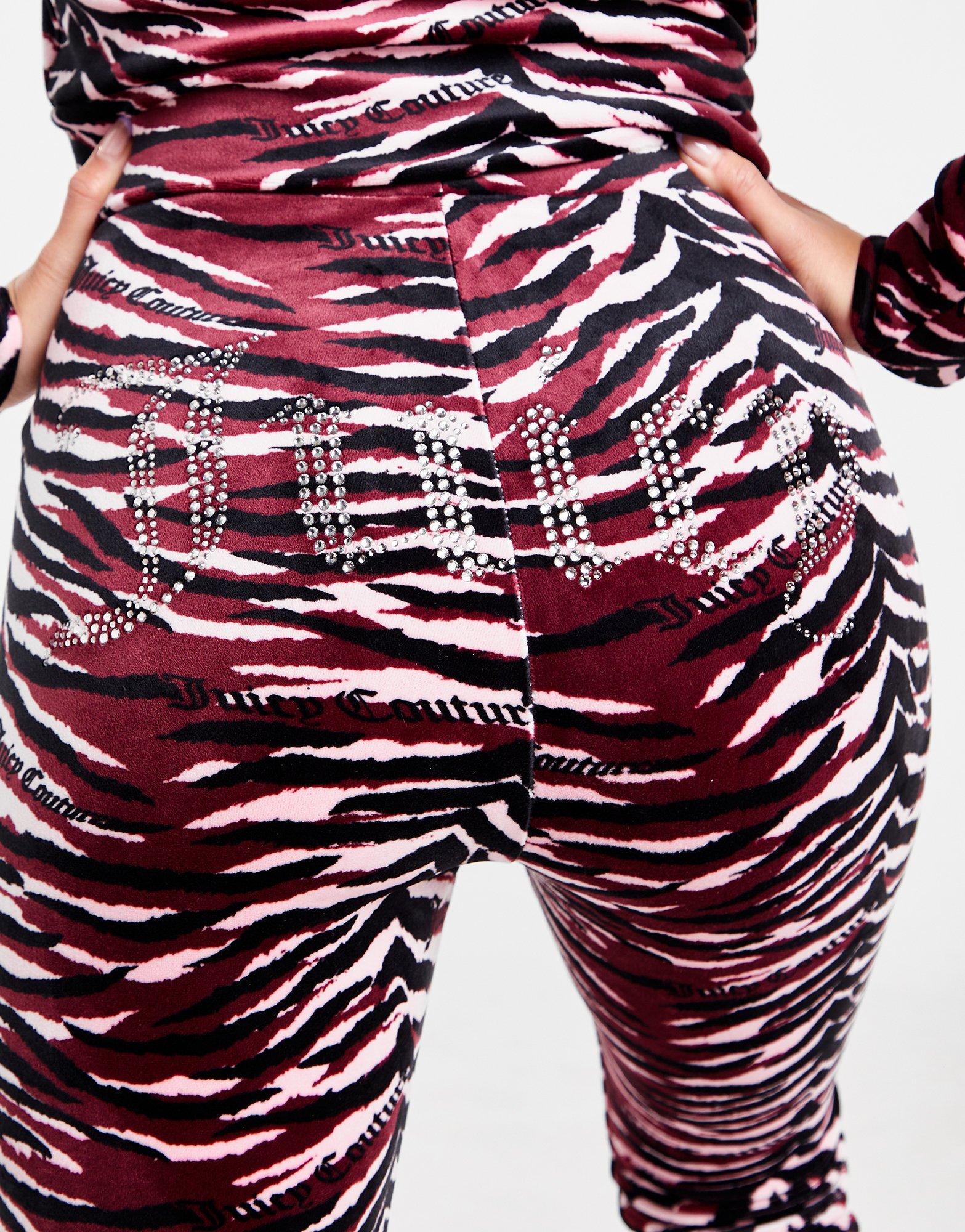 Juicy Couture Diamante Velour Animal Track Pants
