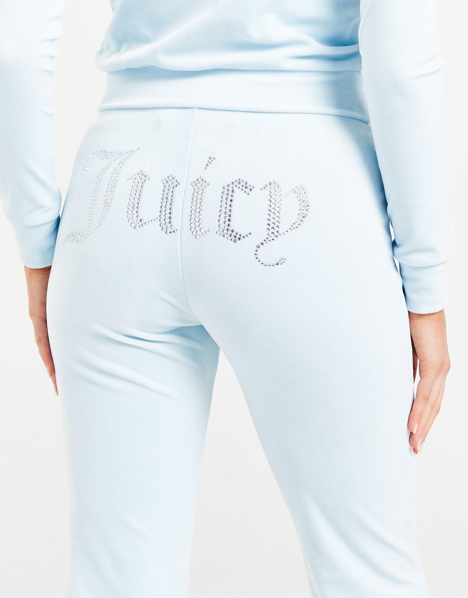 Blue JUICY COUTURE Diamante Velour Track Pants - JD Sports Global