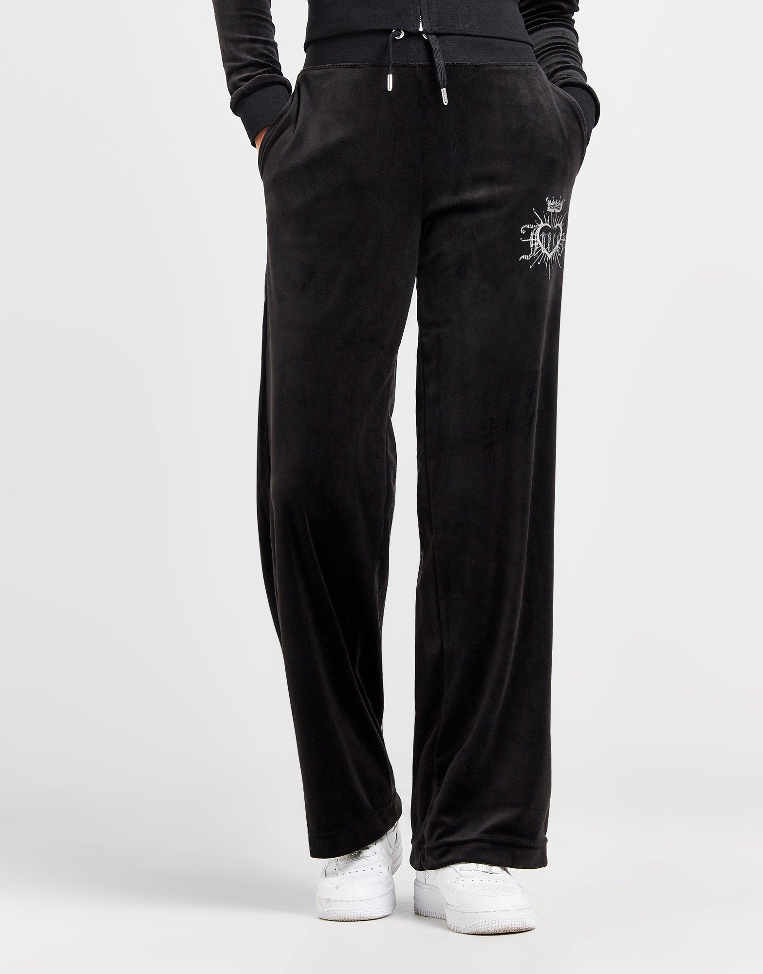 Black JUICY COUTURE Diamante Velour Track Pants - JD Sports Global