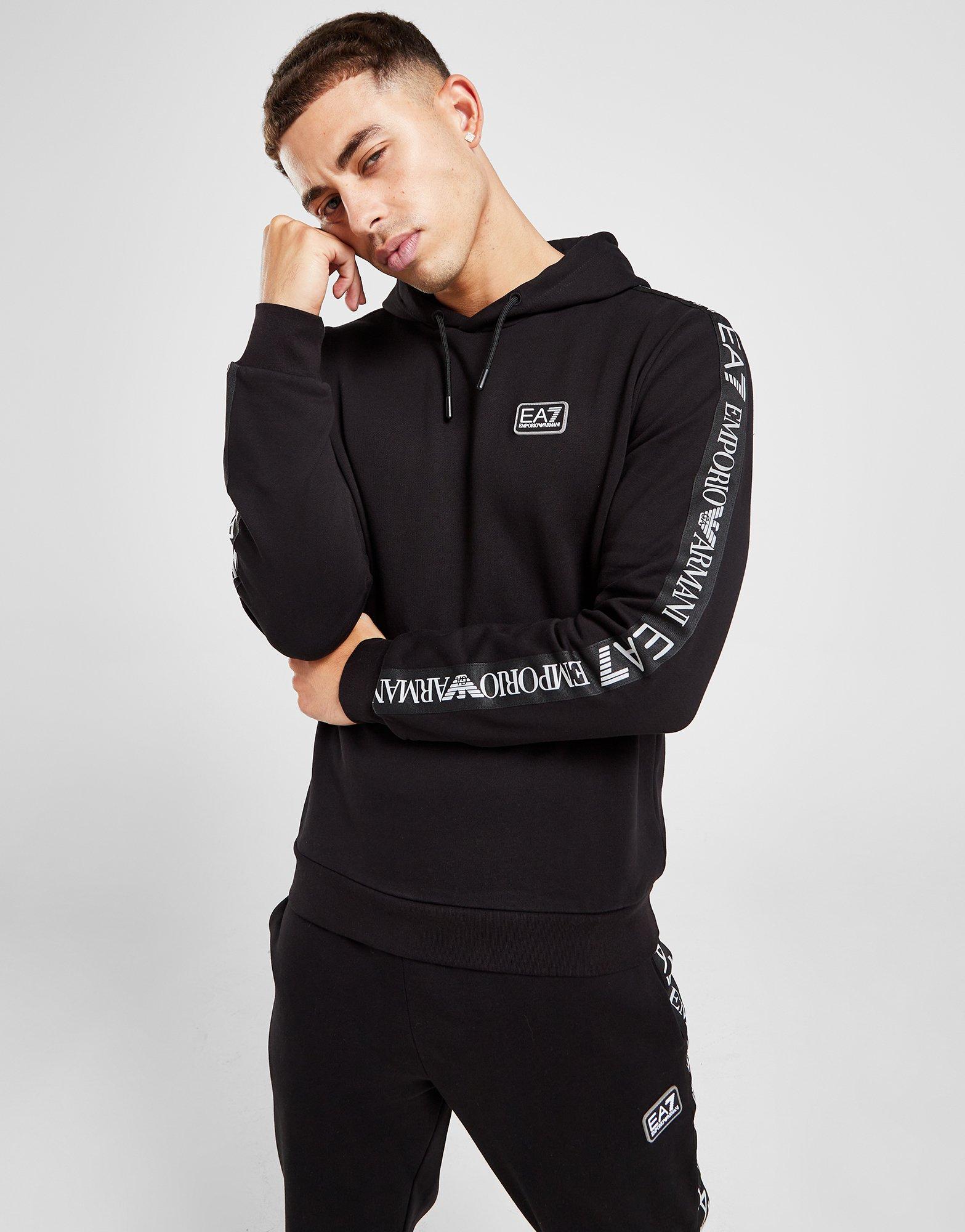 Black Emporio Armani EA7 Reflect Tape Overhead Tracksuit JD