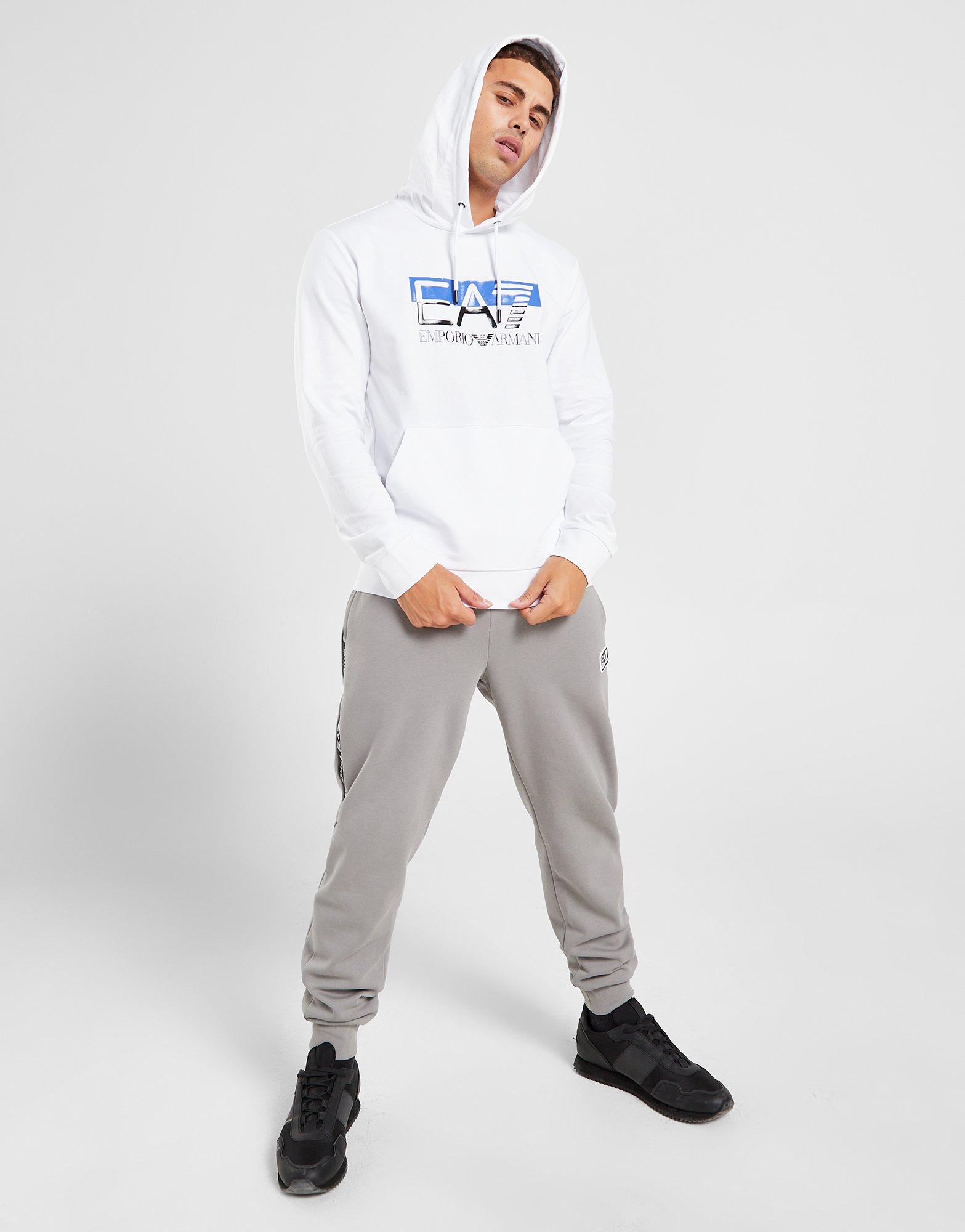 White Armani Visibility Hoodie | JD Global