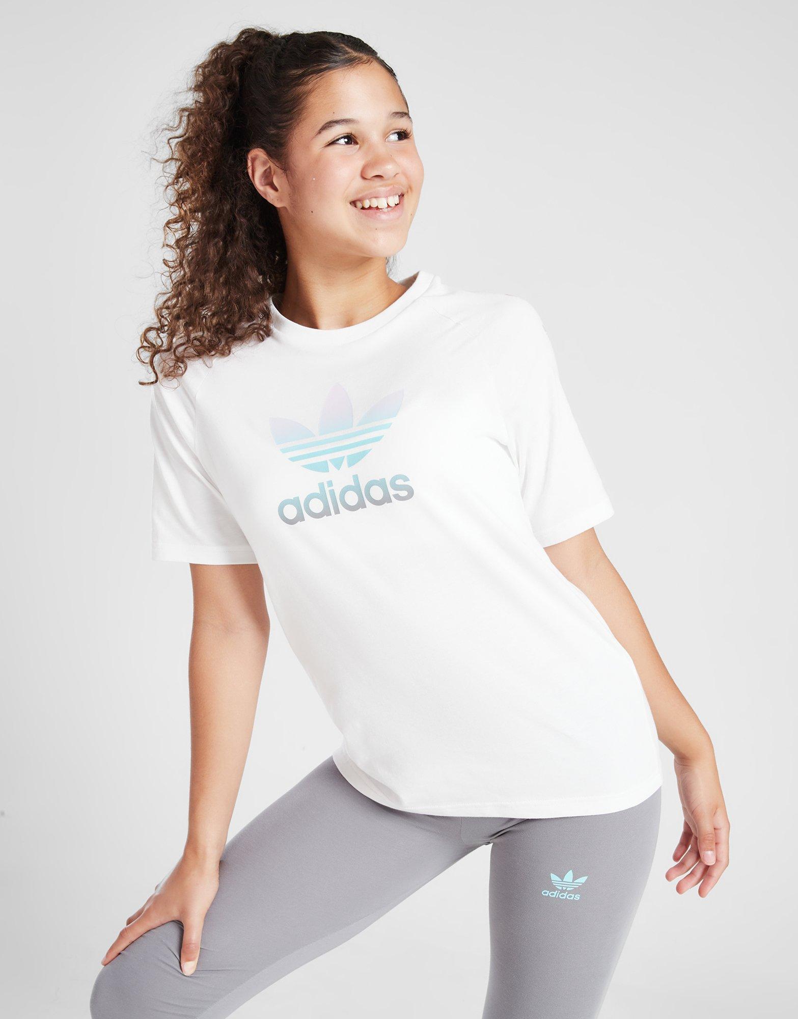 adidas Originals Girls' Repeat Fade Trefoil T-Shirt Junior