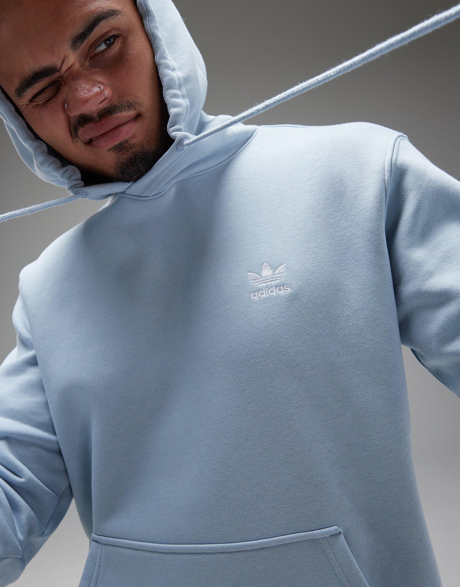 Adidas trefoil logo shop light blue hoodie