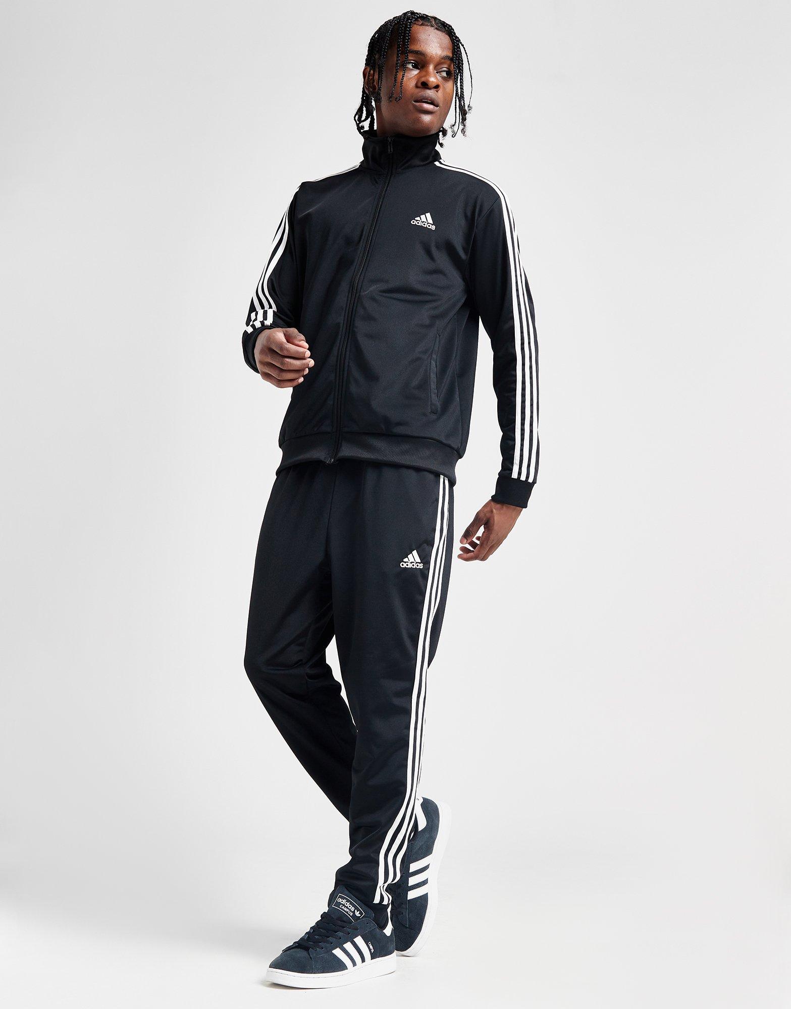 Black adidas 3-Stripes Essential Tracksuit - JD Sports Global