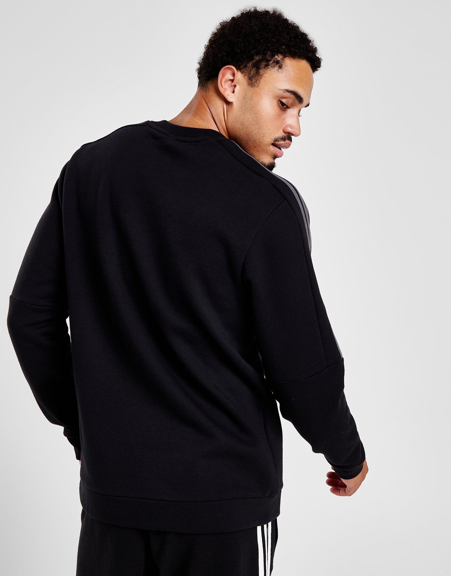 Black adidas crew neck jumper hot sale