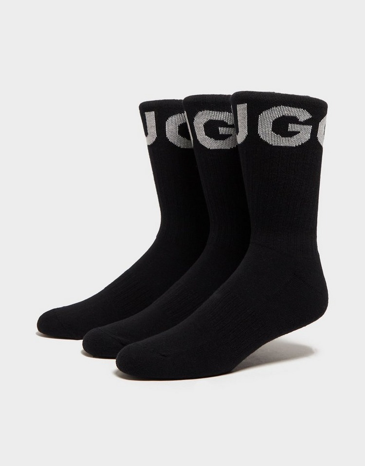 Black HUGO 3-Pack Crew Socks | JD Sports UK