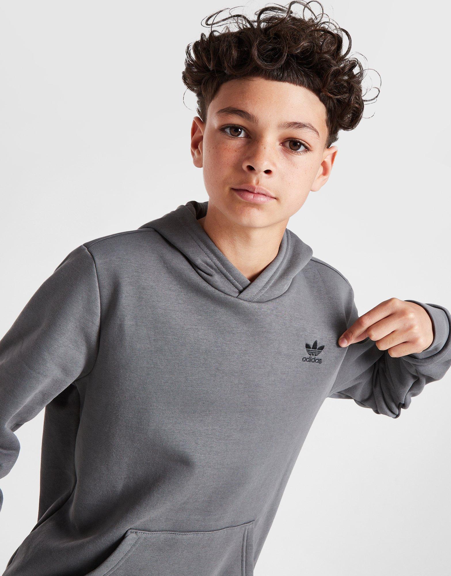 Adidas originals trefoil hoodie cheap grey