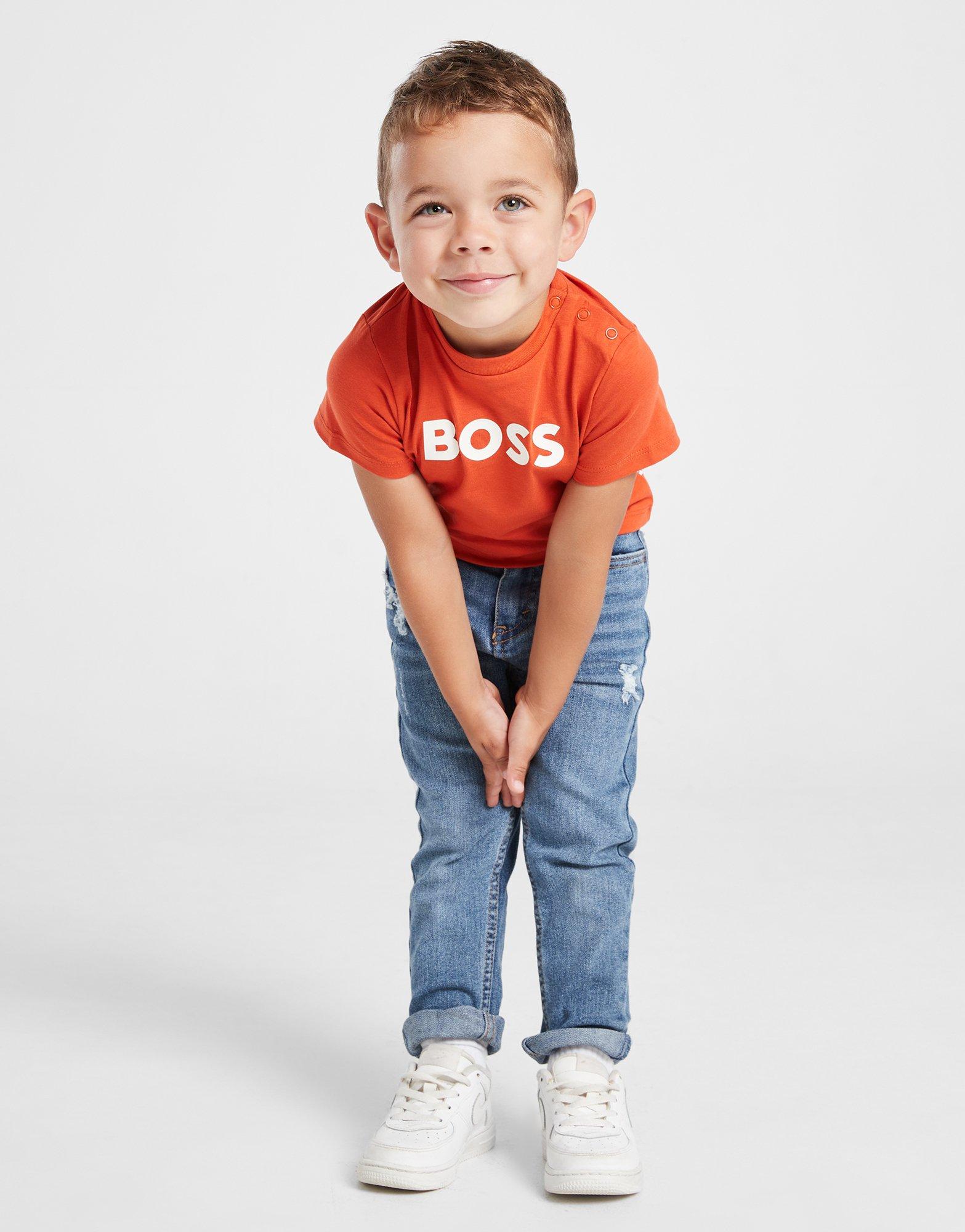 Orange boss shop t shirt