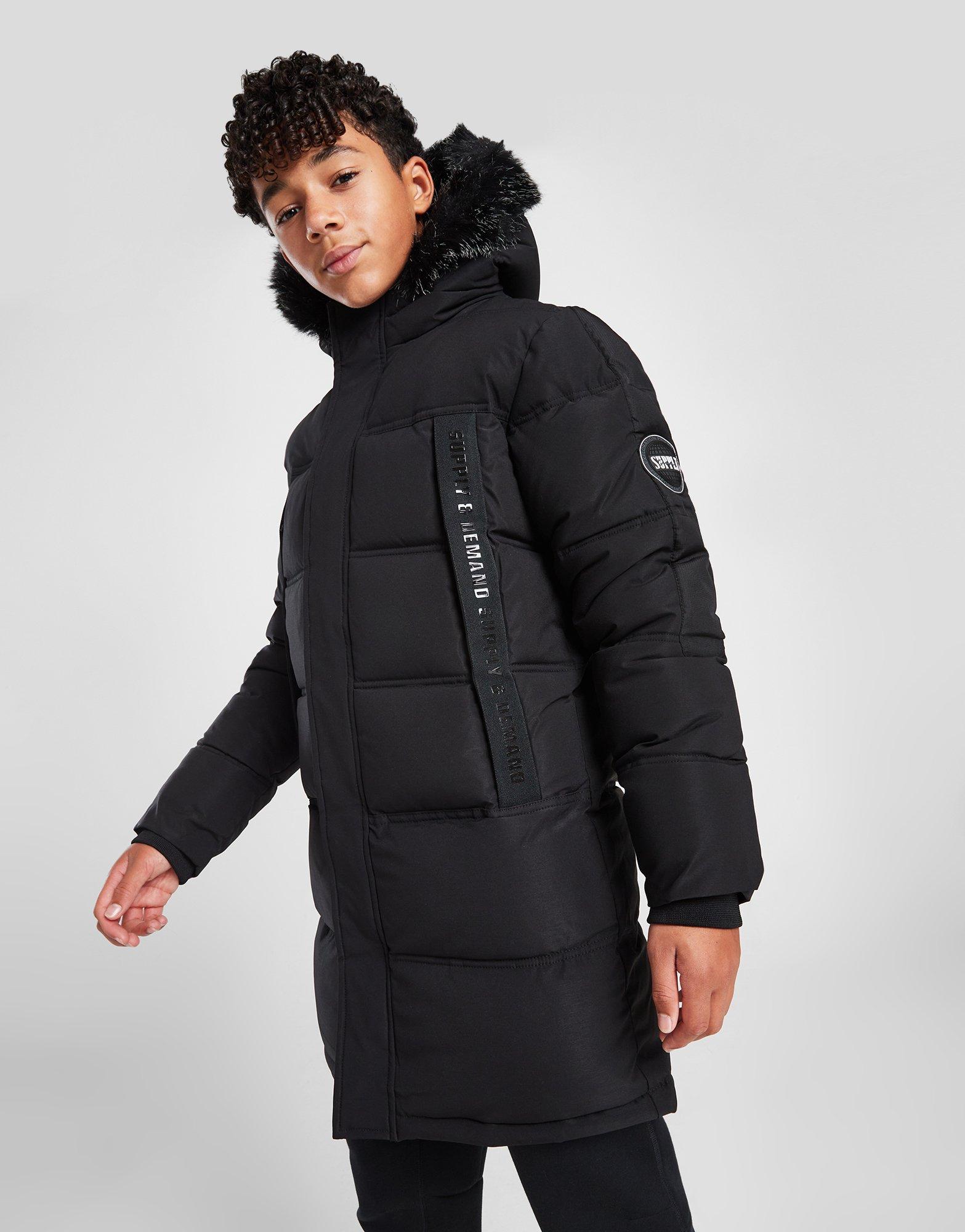 Nicce parka jacket in cheap black with fur hood