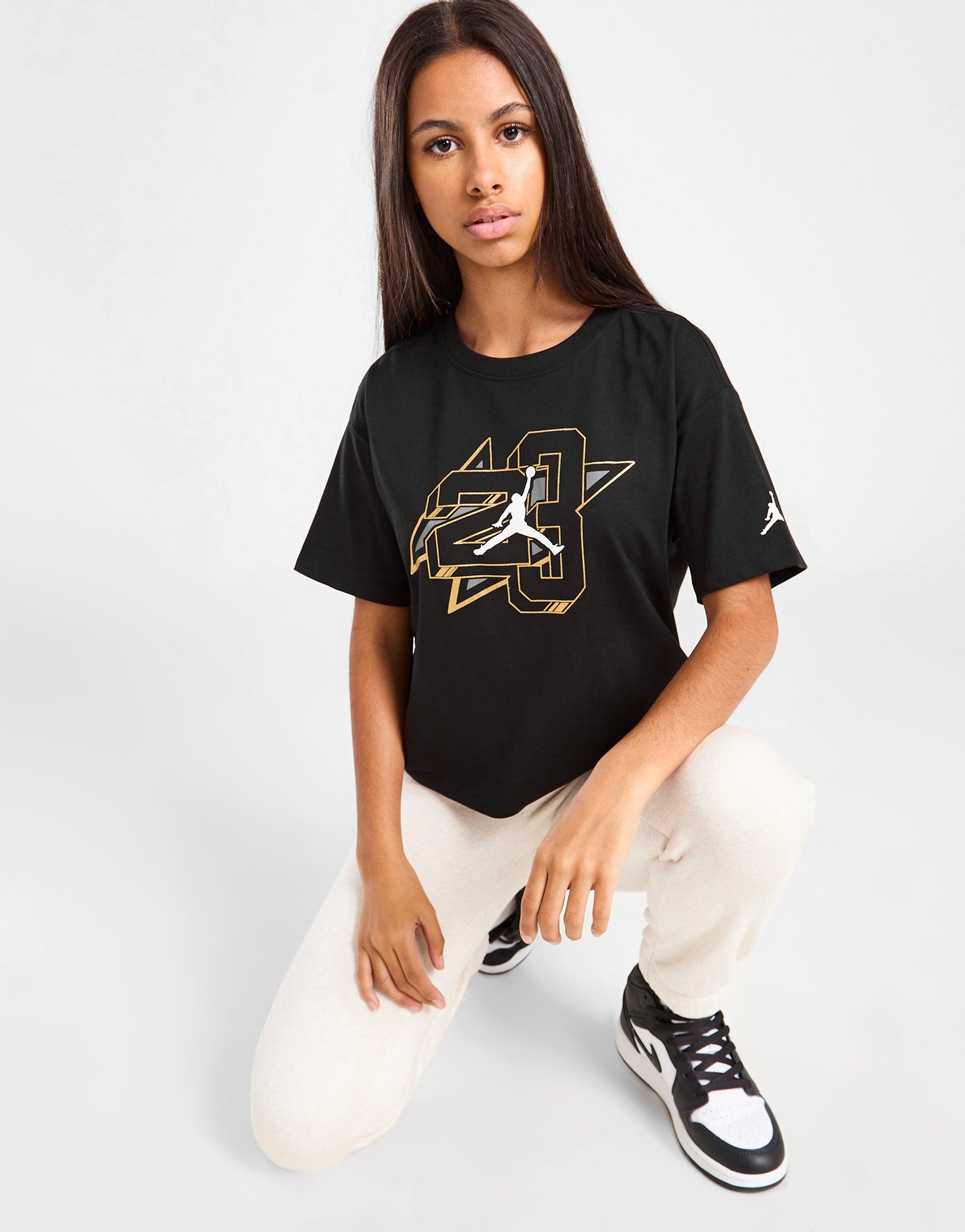 Black Jordan Girls' Shine T-Shirt Junior | JD Sports UK