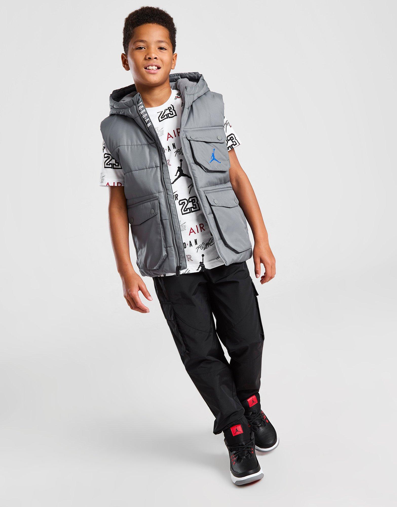 Grey Jordan Jumpman Patch Logo Gilet Junior JD Sports Sveirge