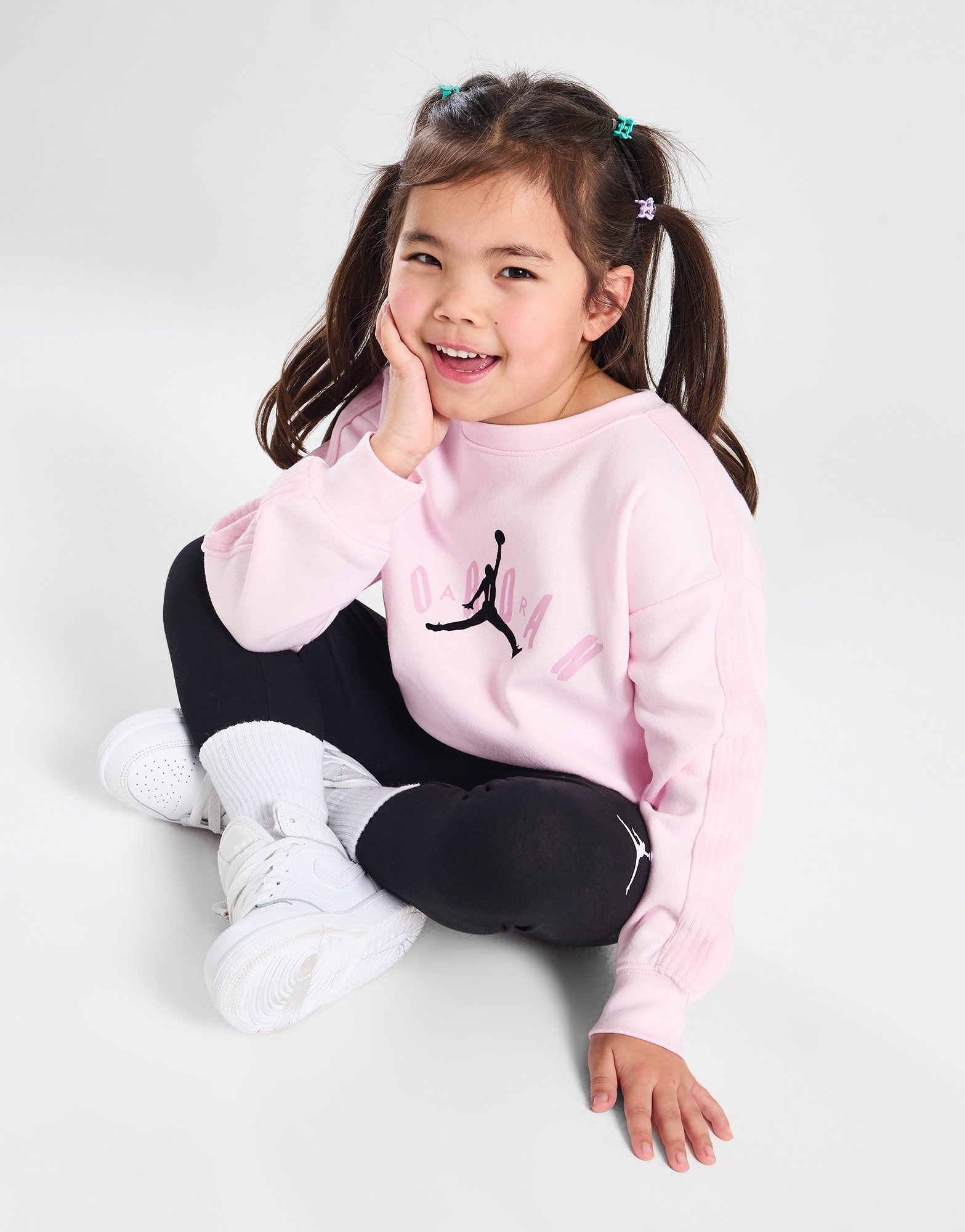 Pink Jordan Girls' Velour Crew Tracksuit Children JD Sports