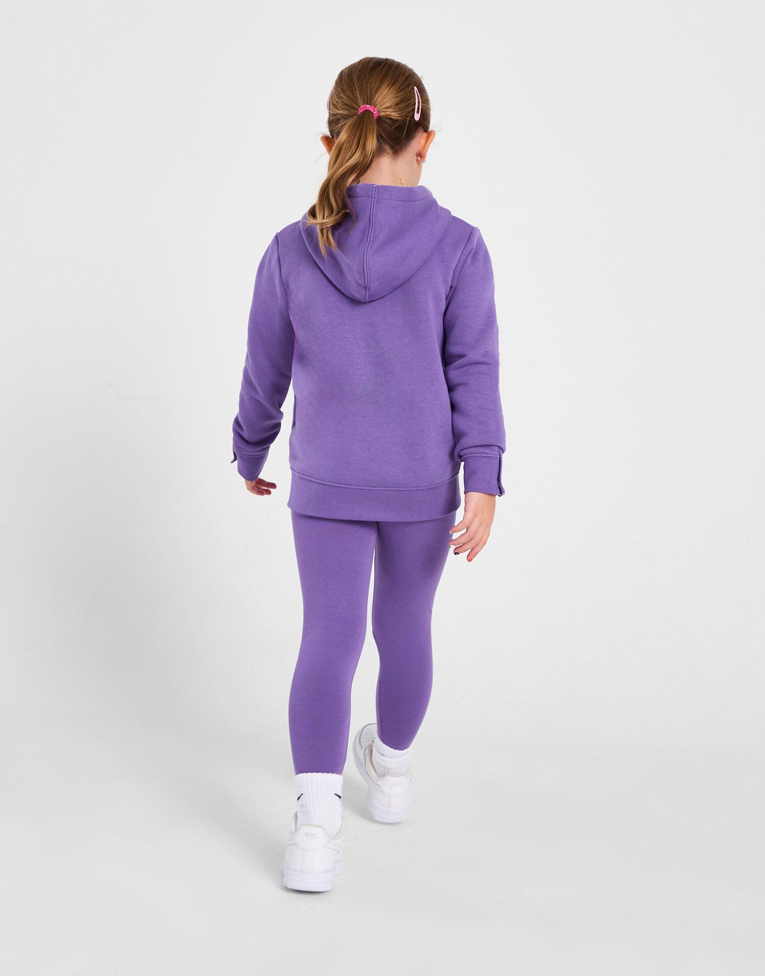 Sports Combo: Sweatshirt with Heart & Leggings, for Girls - purple dark  solid with design, Girls