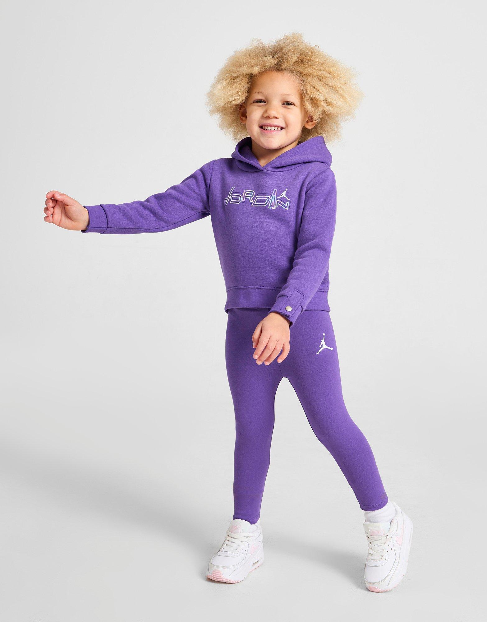 Purple Jordan Girls' Shine Hoodie/Leggings Set Infant