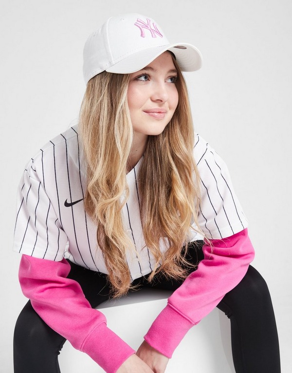 Girls 11/12 Yrs New York Yankees Zip Sweatshirt Jacket Genuine MLB White  Pink