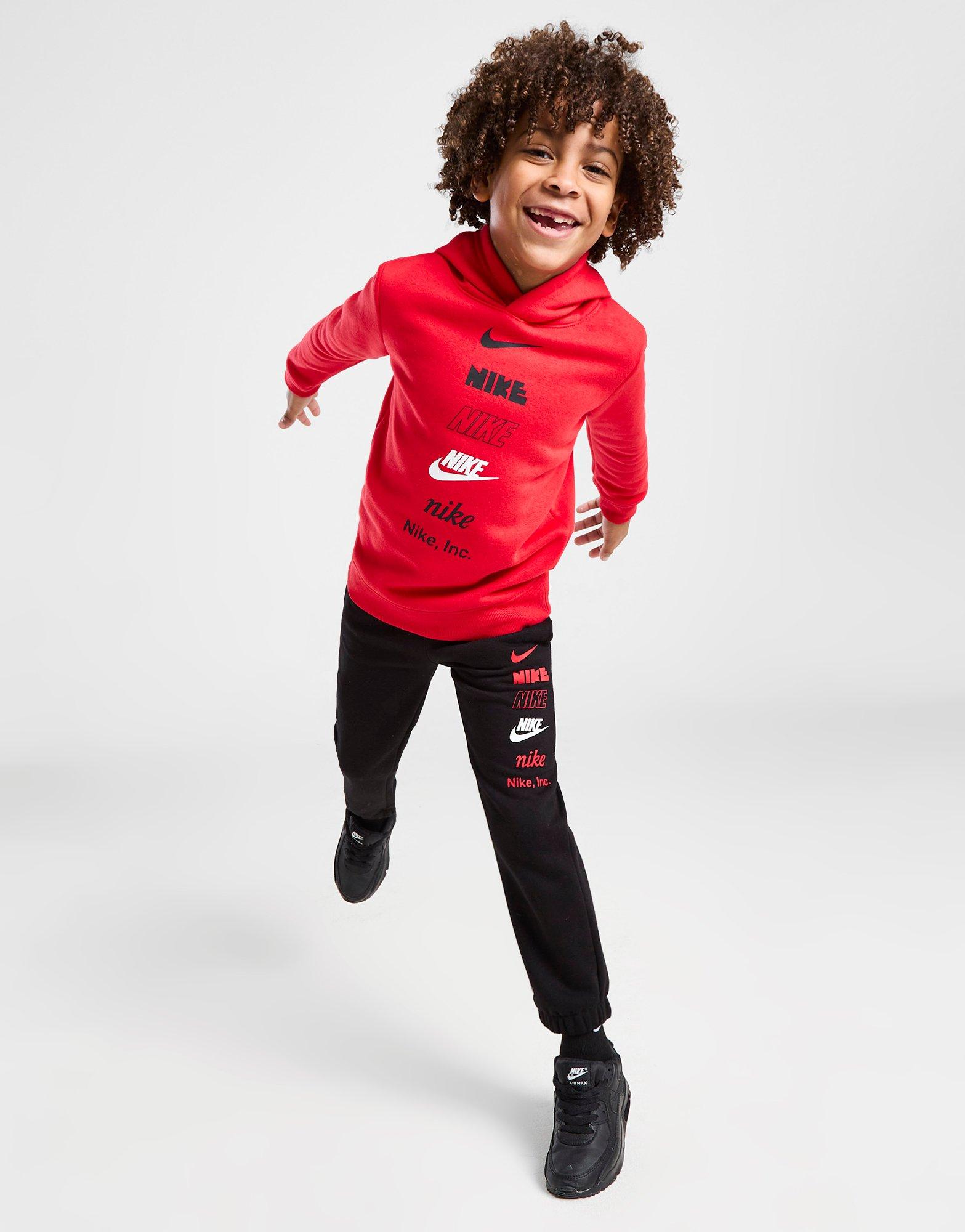 Ensemble jogging sweat zippé futura noir rouge enfant - Nike