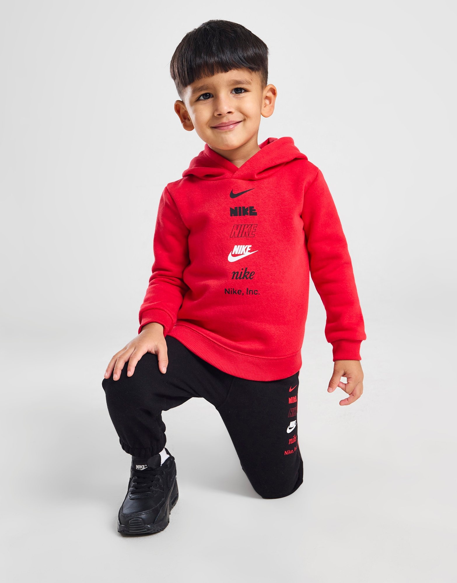 Red Nike Multi Logo Hoodie Tracksuit Infant | JD Sports UK