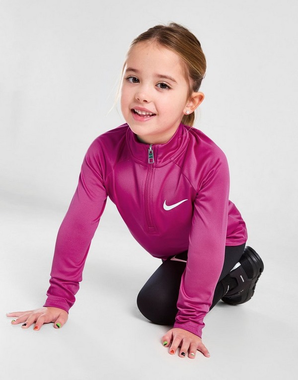 Pink Nike Girls' Pacer 1/4 Zip Top/Leggings Set Children - JD