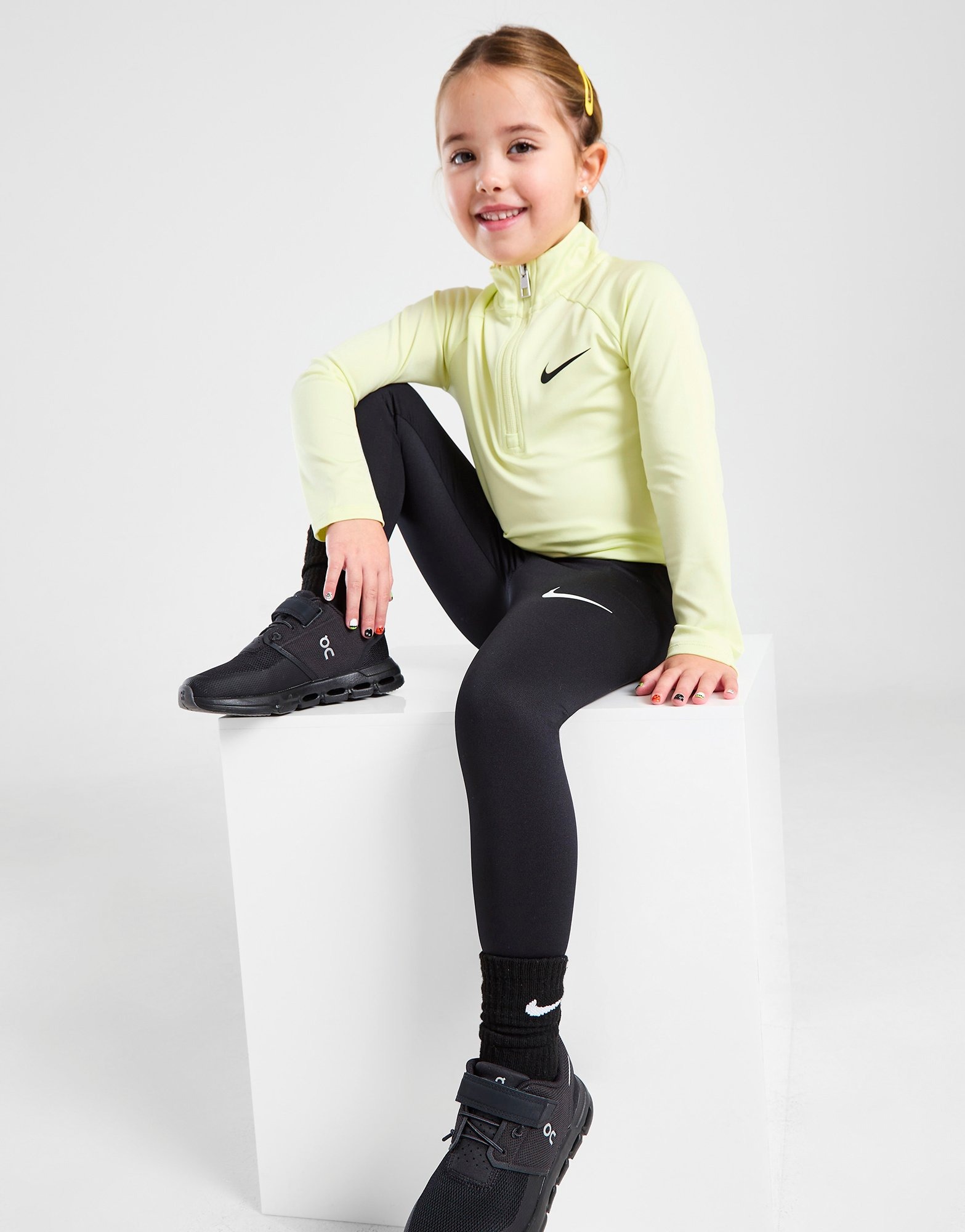 Green Nike Girls' Pacer 1/4 Zip Top/Leggings Set Children | JD Sports UK