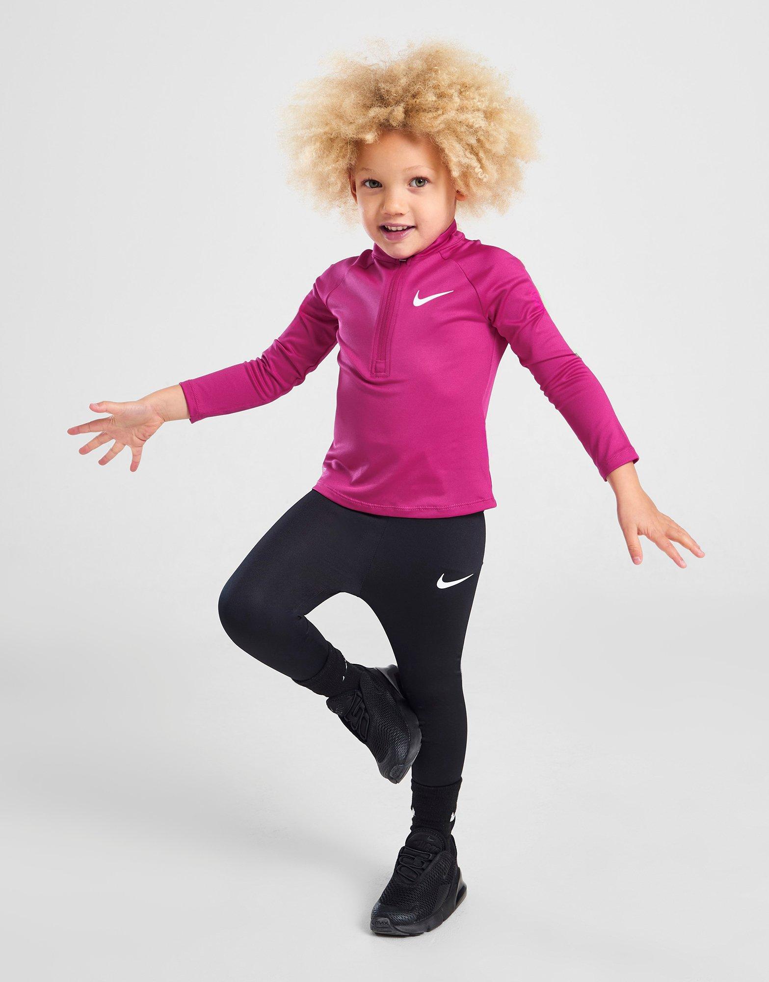 Pink Nike Girls' Pacer 1/4 Zip Top/Leggings Set Infant