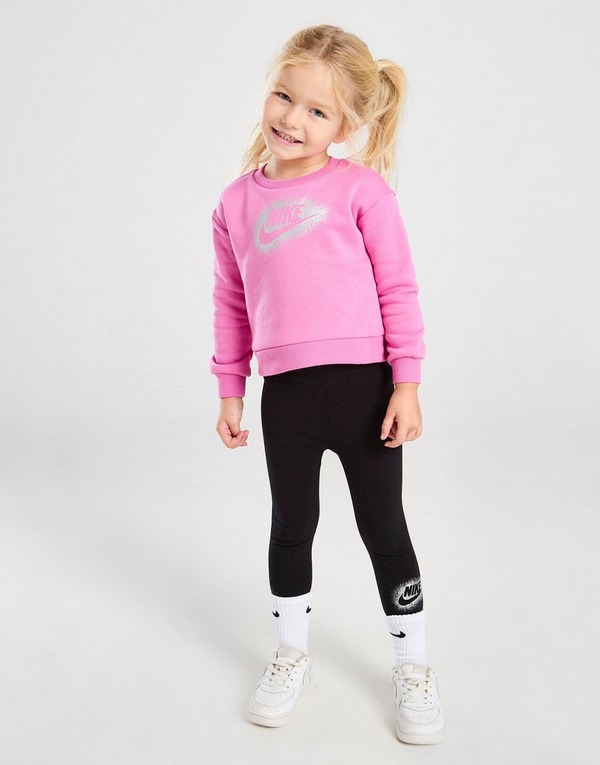 Pink Nike Girls' Metallic Sweatshirt/Leggings Set Infant