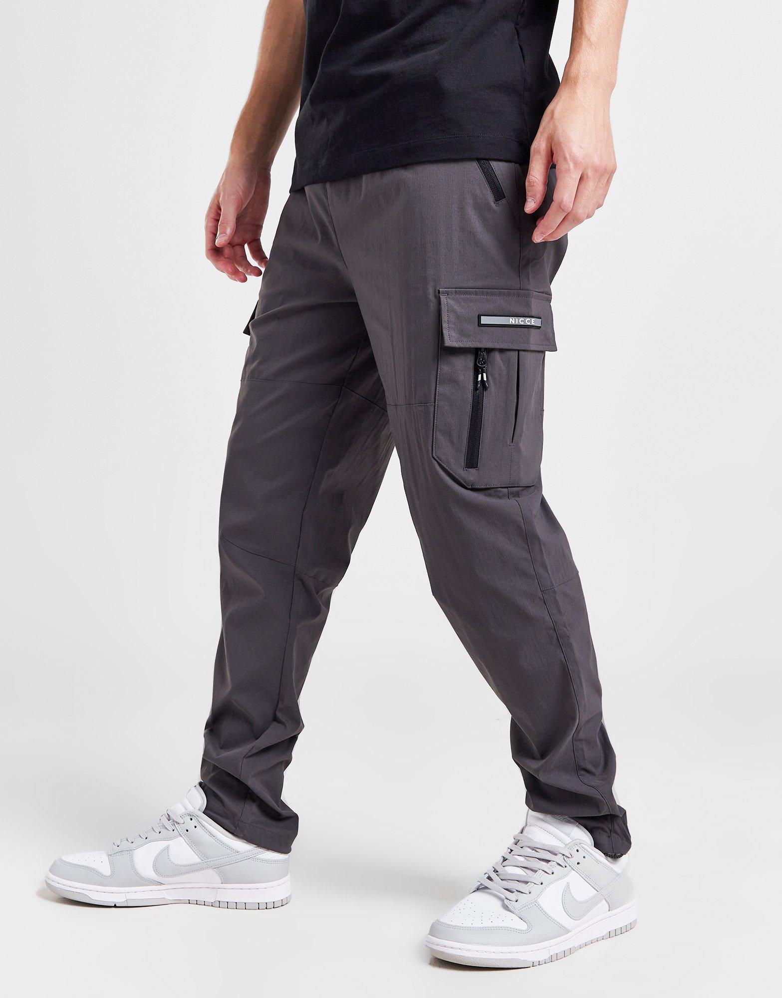 Pantalon cargo pour homme avec chevilles élastiquées et poches côtés