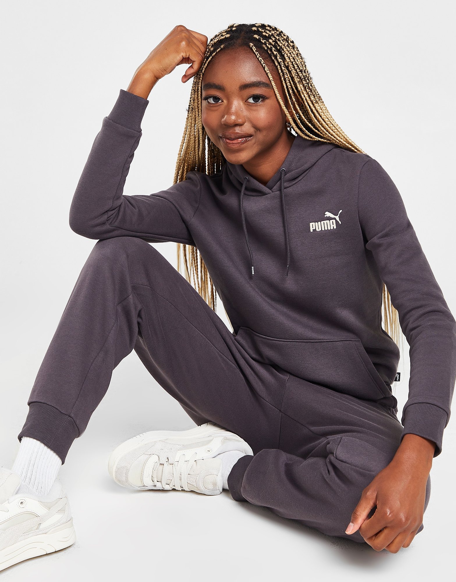 Grey puma hoodie womens hotsell