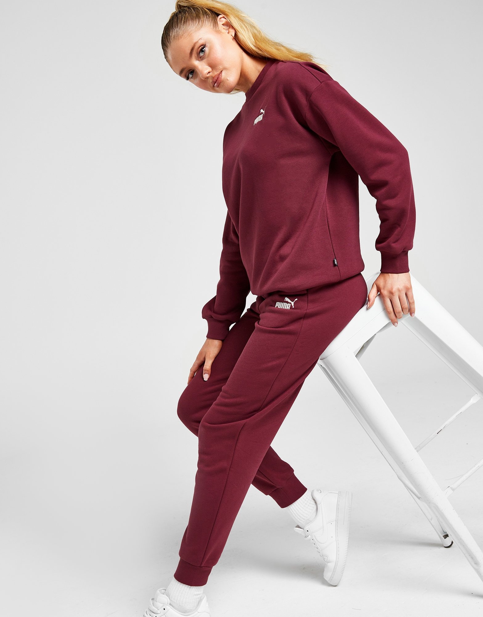 Burgundy store puma tracksuit