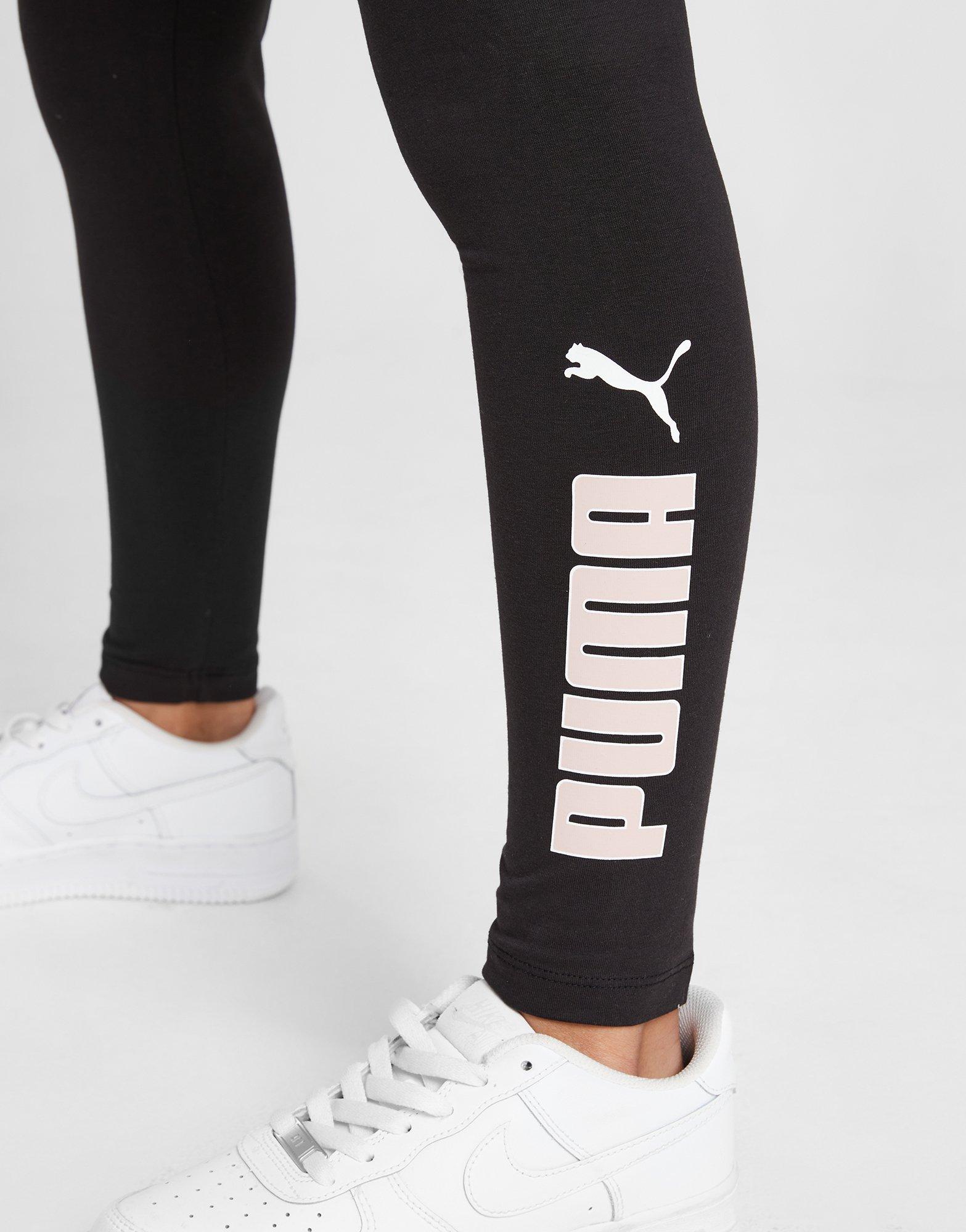 Black Puma Girls' Core Logo Leggings Junior