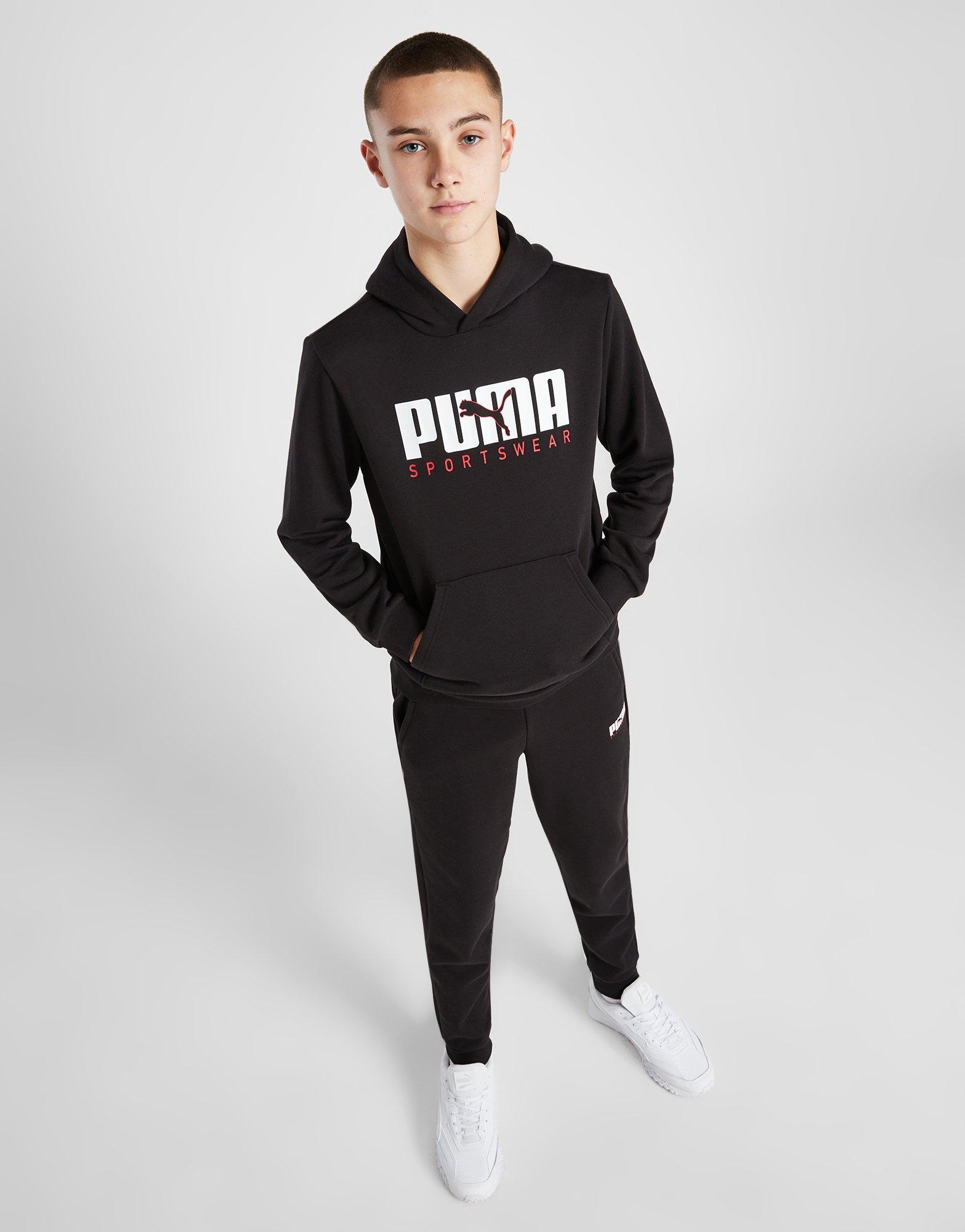 Black Puma Sportswear Essential Overhead Hoodie Junior - JD Sports NZ