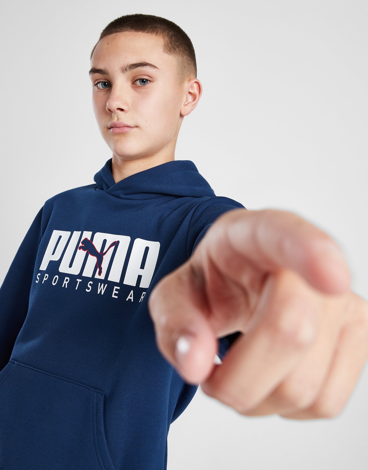 Blue Puma Sportswear Essential Overhead Hoodie Junior JD Sports