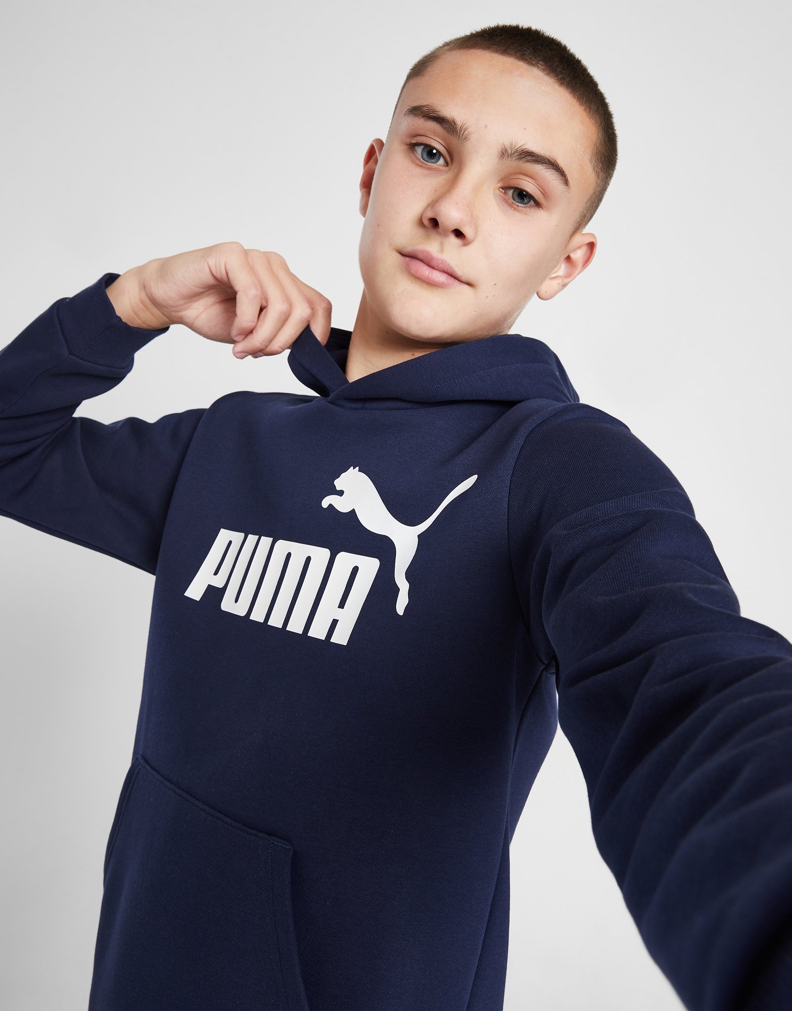 Blue Puma Core Logo Overhead Hoodie Junior - JD Sports NZ