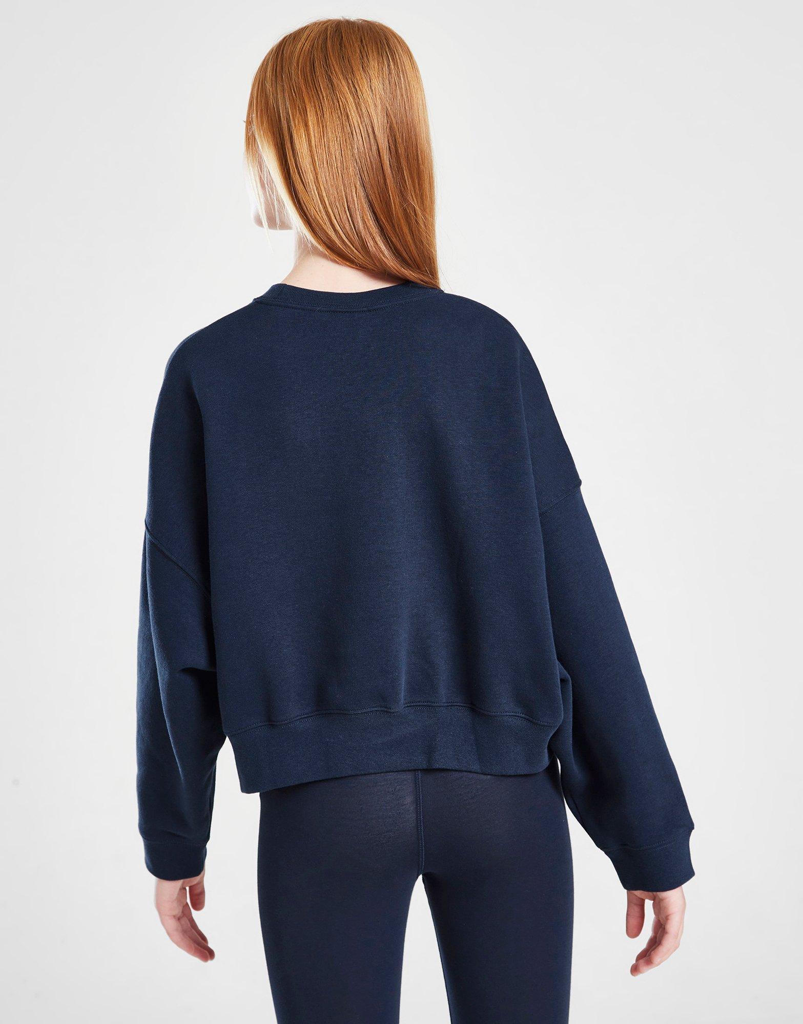 Blue Nike Girls' Trend Fleece Crew Sweatshirt Junior