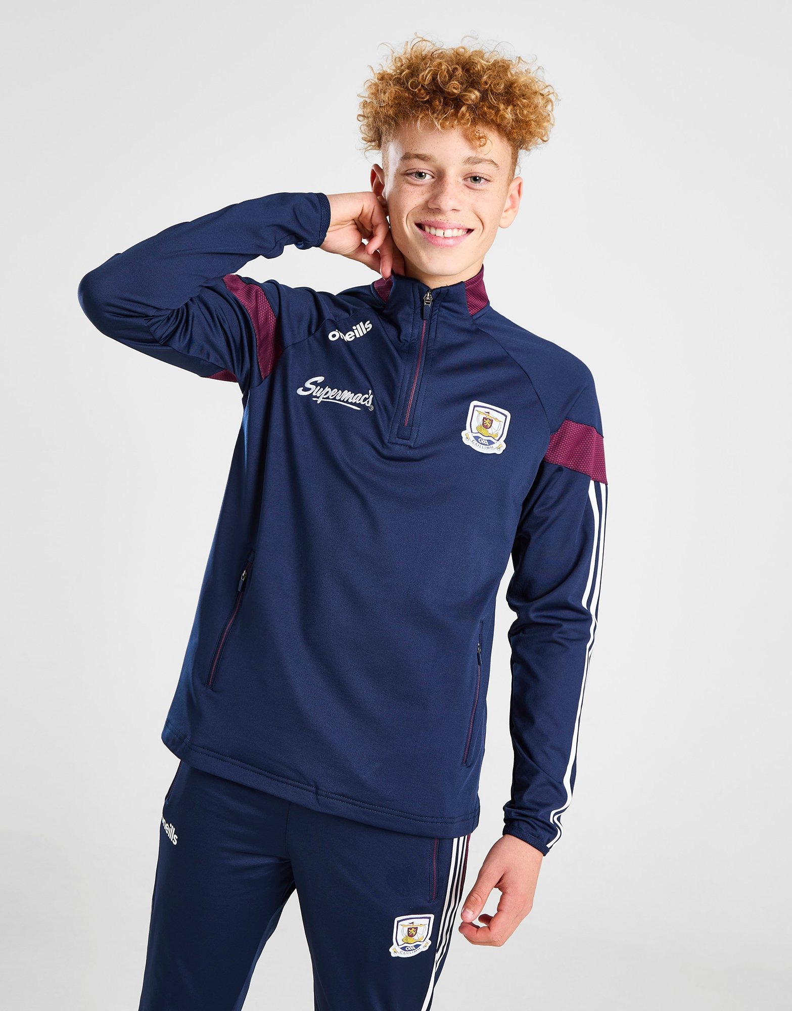 Blue O'Neills Galway GAA Rockway 1/2 Zip Top Junior JD Sports Ireland